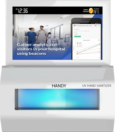 Handy UV-C Hand Sanitizer  and Tablet Display